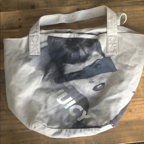 Juicy Couture Canvas Cotton Tote Bag Purse - Picture 6 of 6
